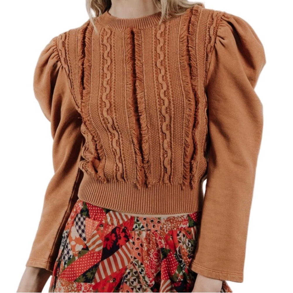 LOVE THE LABEL Liv Knit Pullover in Caramel